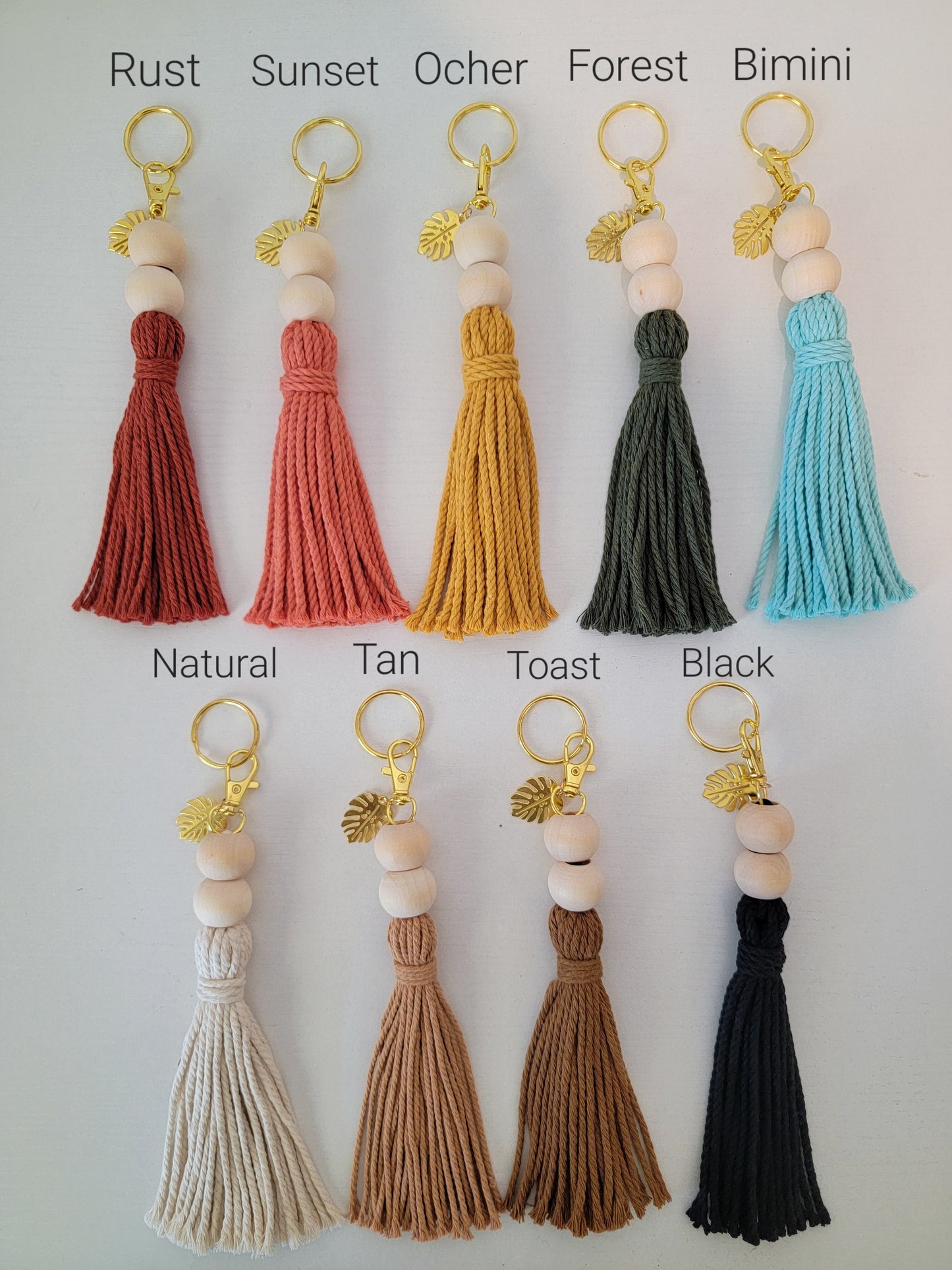 Monstera Tassel Keychain