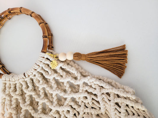 Monstera Tassel Keychain